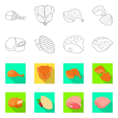 Ürün ve kümes hayvanları logo yalıtılmış nesne. Ürün ve tarım hisse senedi vektör çizim topluluğu.