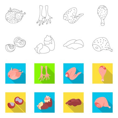 Ürün ve kümes hayvanları sembolü yalıtılmış nesne. Hisse senedi için ürün ve tarım vektör simge topluluğu.