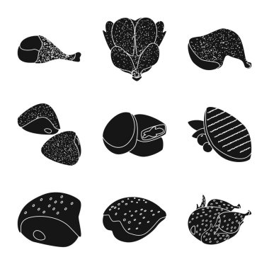 Restoran ve tarım simgesi yalıtılmış nesne. Restoran ve hisse senedi için ham vektör ikon koleksiyonu.