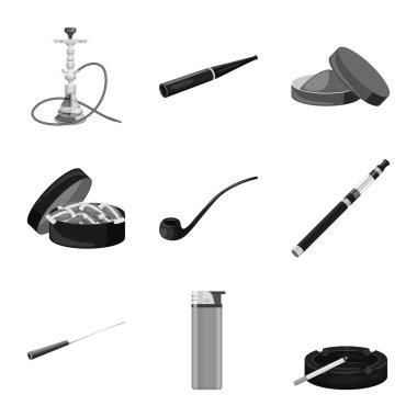 Sağlık ve nikotin işareti vektör illüstrasyon. Web için sağlık ve istatistik stok sembolü kümesi.