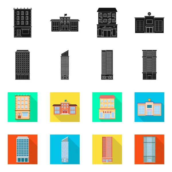 Ilustracja wektorowa komunalnych i ikonę centrum. Zestaw komunalne i nieruchomości symbol giełdowy dla sieci web. — Wektor stockowy