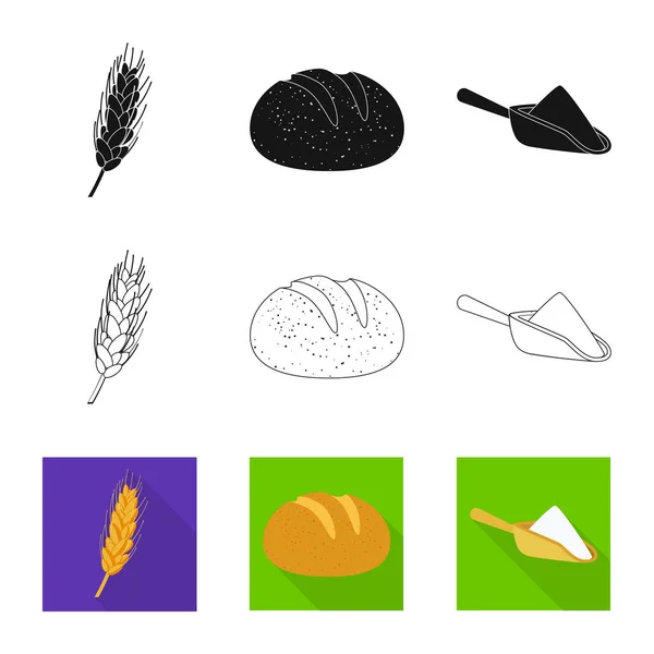 Изолированный объект сельского хозяйства и логотип сельского хозяйства. Коллекция векторной иконки для сельского хозяйства и растений . — стоковый вектор