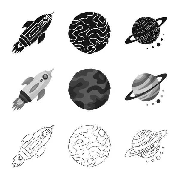 Ilustración vectorial del símbolo de astronomía y tecnología. Conjunto de astronomía y cielo stock símbolo para web . — Vector de stock