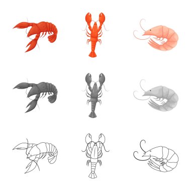 Meze ve okyanus logosu yalıtılmış nesne. Web için meze ve incelik hisse senedi simgesi kümesi.