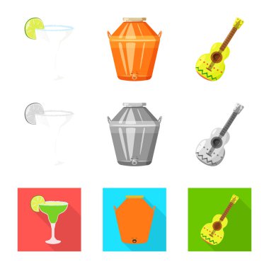 Kafe ve Latin sembolü yalıtılmış nesne. Kafe ve web için ulusal hisse senedi simgesi toplama.