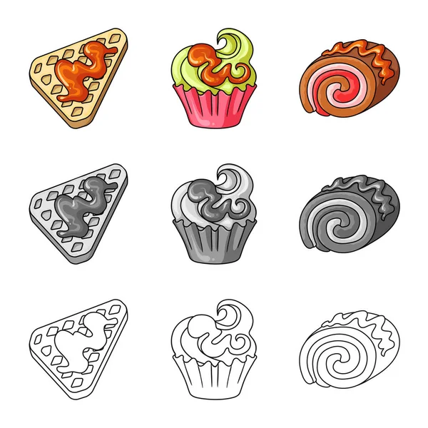 Vector design of confectionery and culinary logo. Collection of confectionery and product stock vector illustration. — Stock Vector