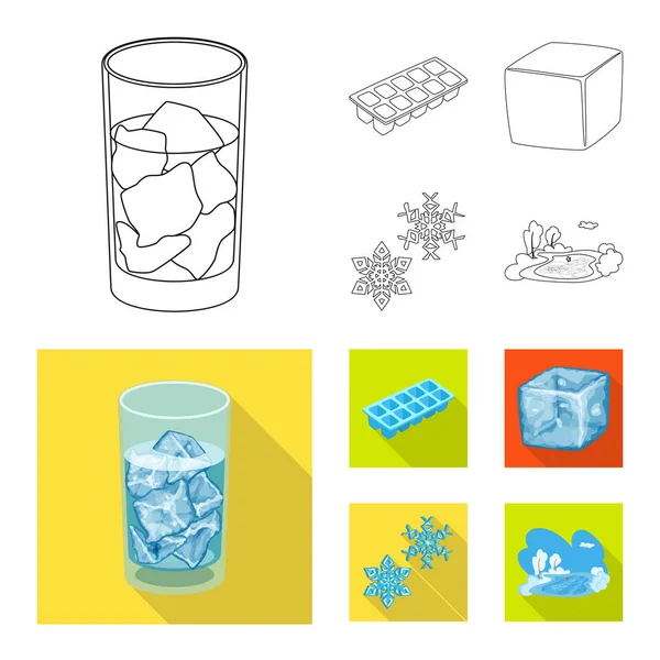 Diseño vectorial de textura y logo congelado. Conjunto de textura y símbolo de stock transparente para web . — Vector de stock