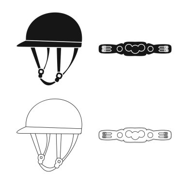 Ekipman ve logo sürme yalıtılmış nesne. Hisse senedi için ekipman ve rekabet vektör simge kümesi.