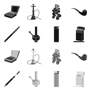 Çöp tasarımını vektör ve logo durdurmak. Web için çöp ve alışkanlık hisse senedi simgesi kümesi.
