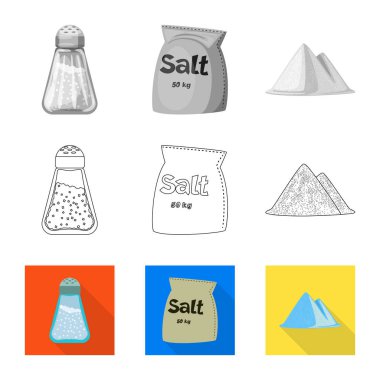 Pişirme ve deniz simge vektör tasarımı. Pişirme ve pişirme hisse senedi vektör çizim seti.