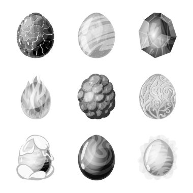 Canavar ve fantezi işareti izole nesne. Stok için canavar ve büyük vektör simgesi koleksiyonu.