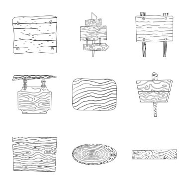 Parke ve malzeme logo vektör Illustration. Parke ve hisse senedi için ahşap vektör simge kümesi.