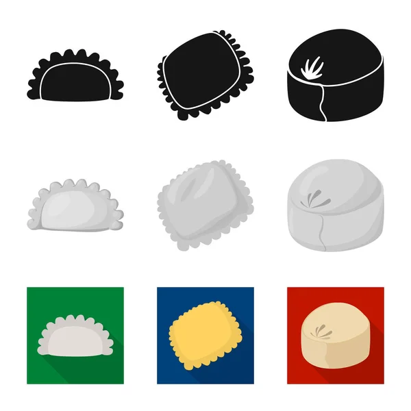 Objeto aislado de productos y logotipo de cocina. Colección de productos y aperitivo icono vectorial para stock . — Vector de stock