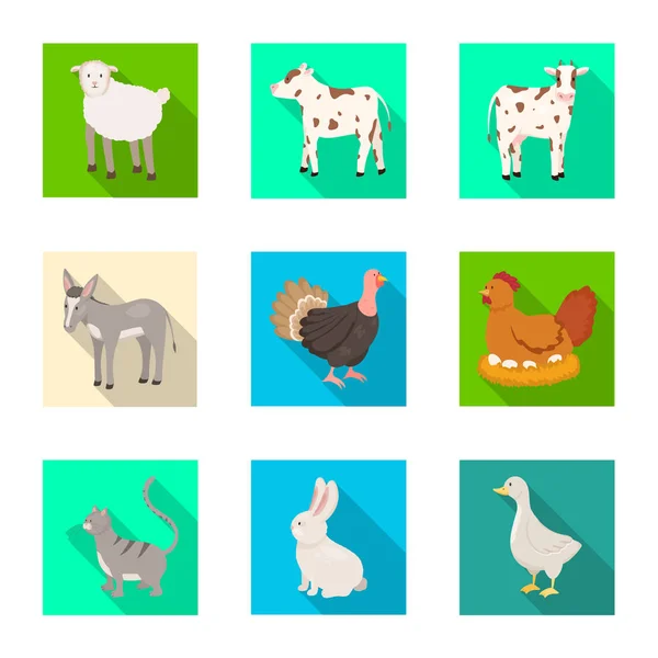 Illustration vectorielle de l'élevage et signe de cuisine. Collection d'icônes vectorielles biologiques et reproductrices pour le stock . — Image vectorielle