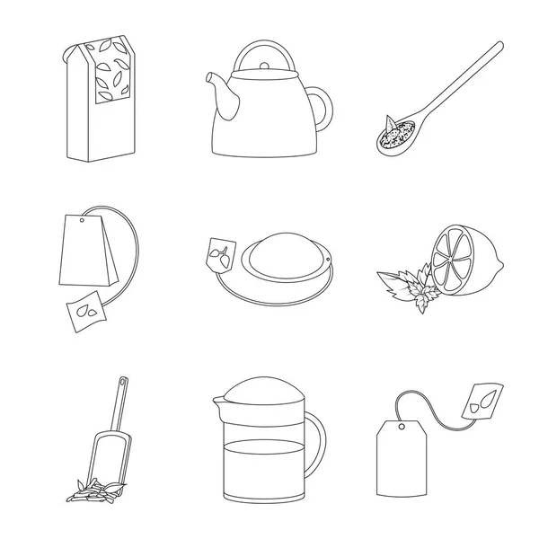Ізольований об'єкт їжі та природний символ. Колекція їжі та чорного запасу Векторні ілюстрації . — стоковий вектор