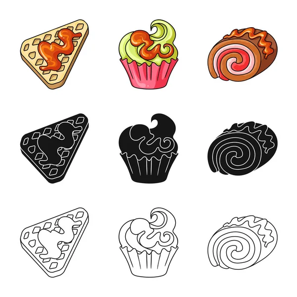 Vector εικονογράφηση ζαχαροπλαστικής και μαγειρικής σύμβολο. Σετ ζαχαροπλαστικής και εικονογράφηση διάνυσμα απόθεμα προϊόντων. — Διανυσματικό Αρχείο