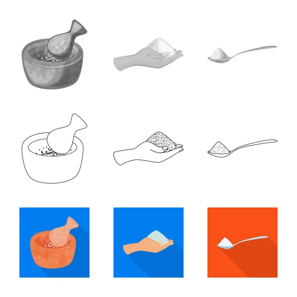 Objet isolé de cuisine et symbole de la mer. Ensemble d'icônes vectorielles de cuisson et de cuisson pour bouillon . — Image vectorielle
