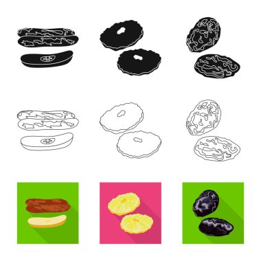 Gıda ve ham logo yalıtılmış nesne. Gıda ve doğa hisse senedi vektör çizim seti.