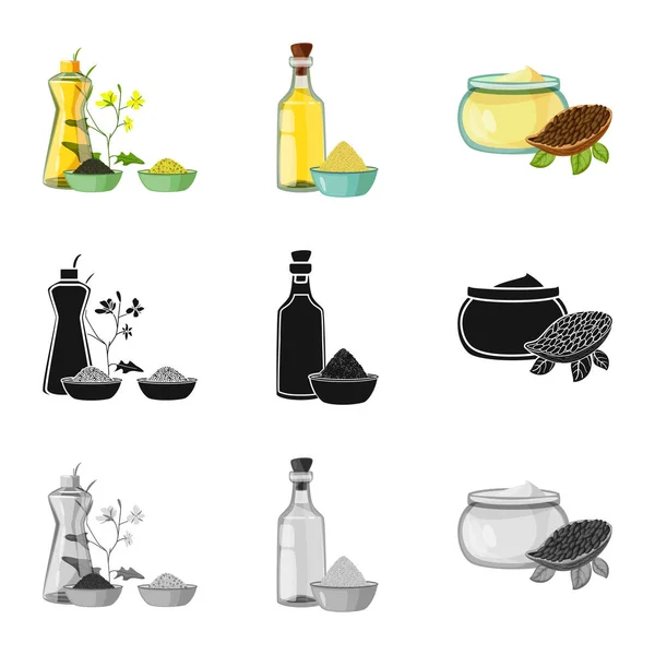 Векторная иллюстрация здоровой и овощной иконы. Набор векторных значков для здоровья и сельского хозяйства на складе . — стоковый вектор