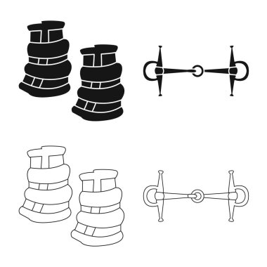 Ekipman ve Binicilik sembolü yalıtılmış nesne. Ekipman ve rekabet stok vektör çizim topluluğu.