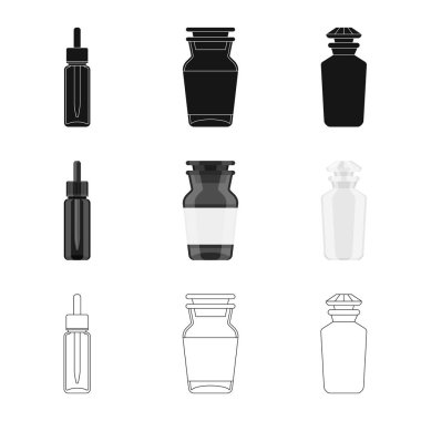 Perakende ve sağlık sembol vektör tasarımı. Hisse senedi için perakende ve sağlık vektör simge topluluğu.