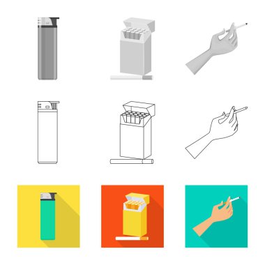 Çöp tasarımını vektör ve sembol durdurmak. Hisse senedi için çöp ve alışkanlık vektör simge kümesi.