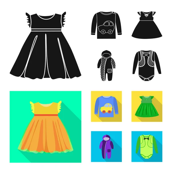 Ilustración vectorial del signo de moda y prendas de vestir. Conjunto de moda e ilustración de vectores de algodón . — Archivo Imágenes Vectoriales