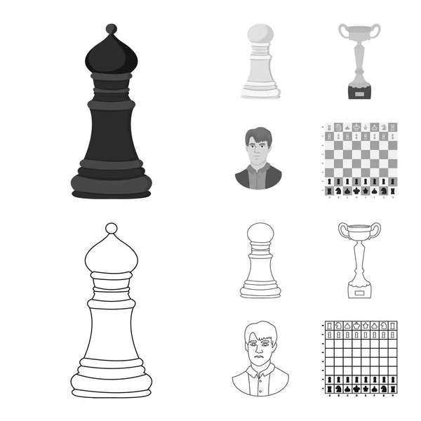 Disegno vettoriale di scacco matto e segno sottile. Raccolta dell'illustrazione del vettore scacco matto e dello stock bersaglio . — Vettoriale Stock