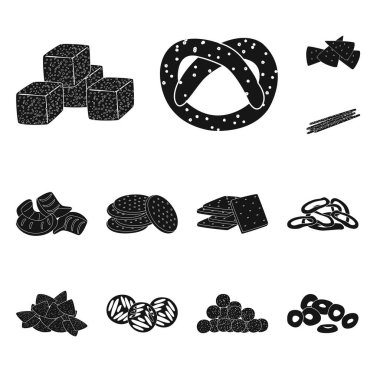 Parti ve pişirme işareti vektör çizimi. Parti ve hisse senedi için gevrek vektör simge kümesi.