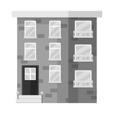 Ev ve tuğla sembolü vektör illüstrasyon. Web için ev ve polis stok sembolü seti.