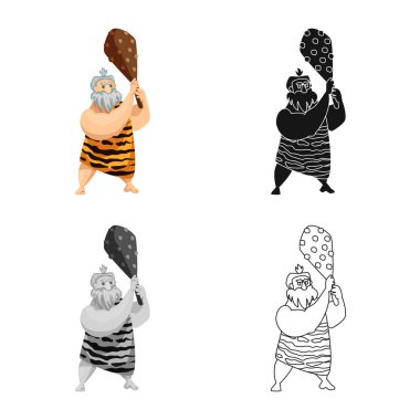 Adam ve ilkel logo vektör illüstrasyon. Stok için insan ve homosapiens vektör simgesinin toplanması.