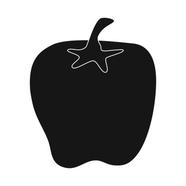 Biber ve kırmızı işaret izole nesne. Stok için biber ve sebze vektör simgesi seti.