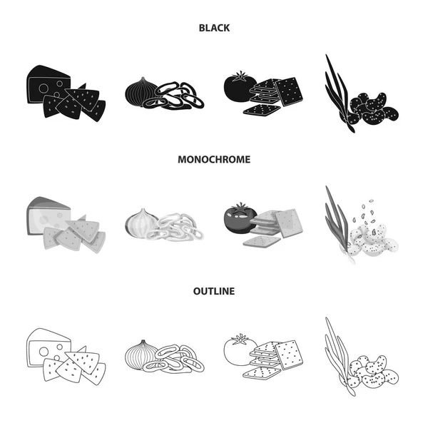 Illustration vectorielle du goût et icône de la saison. Ensemble de goûts et icône vectorielle bio pour stock . — Image vectorielle