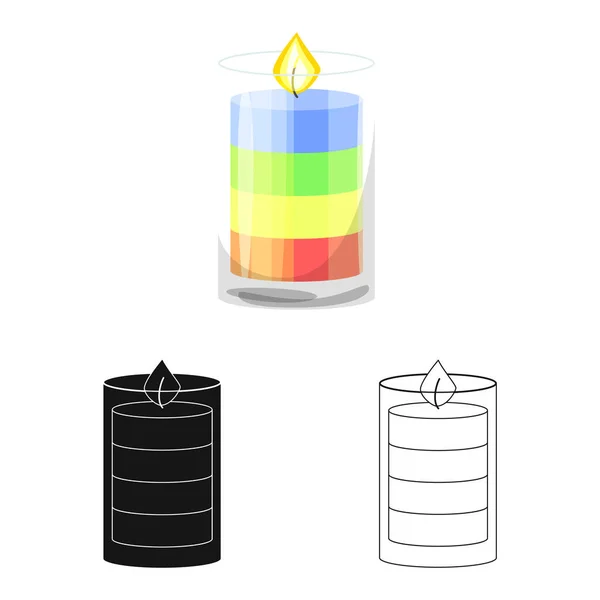 Illustrazione vettoriale di candela e simbolo di vetro. Set di candele e romantico stock vector illustrazione . — Vettoriale Stock