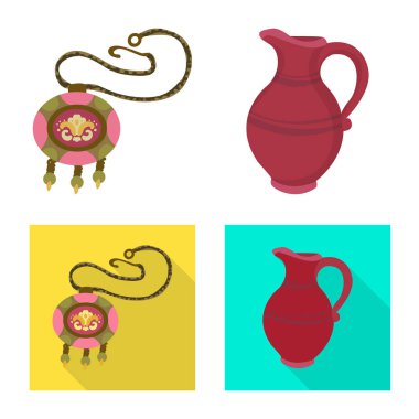 Kültür ve gezi simge vektör Illustration. Kültür ve özgünlük hisse senedi vektör çizim seti.