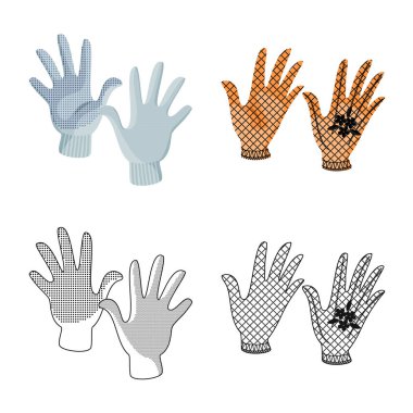 Siluet ve emanet simge vektör tasarımı. Web için siluet ve konfor hisse senedi simgesi kümesi.