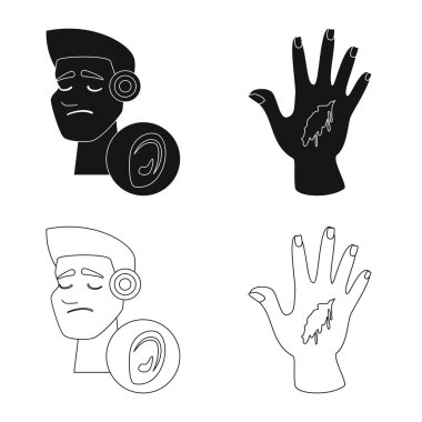 Hastane ve işleme logo vektör çizimi. Hastane ve yardım hisse senedi vektör çizim topluluğu.