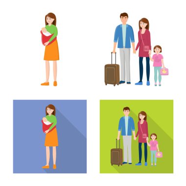 İzole işareti karakteri ve avatar nesne. Web için karakter ve portre hisse senedi simgesi kümesi.