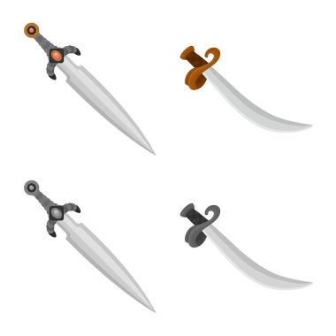 Oyun ve zırh işareti vektör Illustration. Oyun ve bıçak hisse senedi vektör çizim topluluğu.