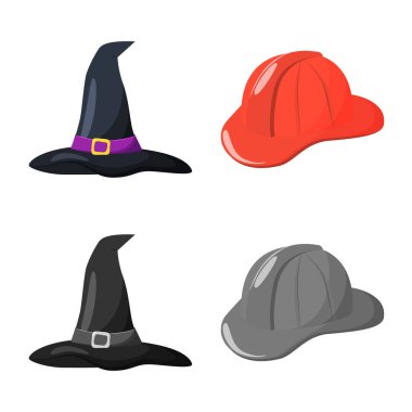 Tasarım Giyim ve kap işareti vektör. Giyim ve web için bere hisse senedi simgesi.