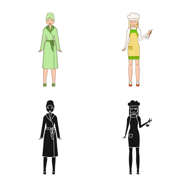Objet isolé de posture et signe d'humeur. Collection de posture et icône vectorielle femelle pour stock . — Image vectorielle