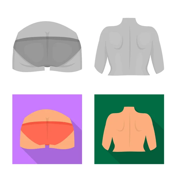 Illustration vectorielle du logo du corps et de la pièce. Collection d'icône vectorielle de corps et d'anatomie pour stock . — Image vectorielle