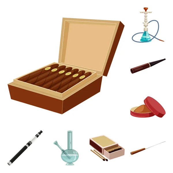 香烟和烟草符号的矢量图示。香烟和尼古丁库存载体插图收集. — 图库矢量图片