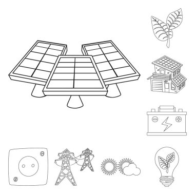 Yenilik ve teknoloji logo vektör tasarımı. Yenilik ve hisse senedi için doğa vektör simge kümesi.