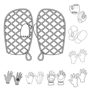 Aksesuar ve stil sembolü yalıtılmış nesne. Aksesuar ve farklı hisse senedi vektör çizim topluluğu.