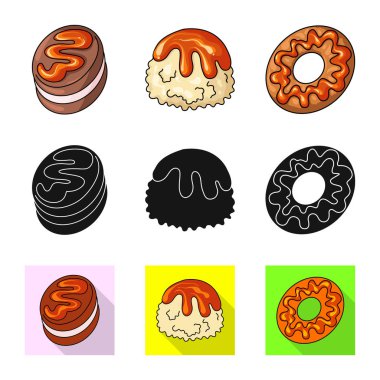 Şekerleme ve mutfak simge vektör Illustration. Şekerleme ve ürün hisse senedi simgesi için web topluluğu.