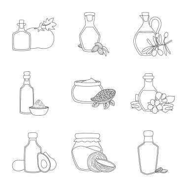 Sağlıklı ve sebze işareti vektör tasarımı. Toplama sağlıklı ve organik hisse senedi simgesi web için.