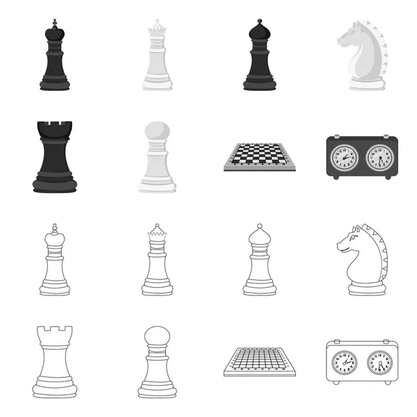 Vector illustration of checkmate and thin symbol. Collection of checkmate and target vector icon for stock. — Stock Vector