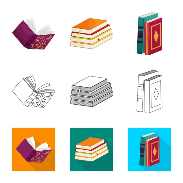Vektorutforming av opplæring og dekkskilt. Samling av symbolet for opplærings- og bokhandlerlager for nettsider . – stockvektor