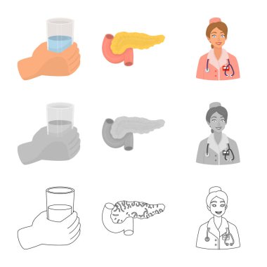 Diyet ve tedavi logo vektör Illustration. Diyet ve ilaç hisse senedi simgesi için web topluluğu.